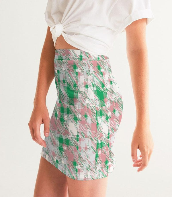 Glitched Plaid Nivea Skirt