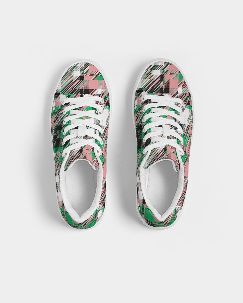 Glitched Plaid Signature Low-Top Sneaker