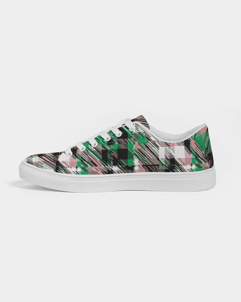 Glitched Plaid Signature Low-Top Sneaker