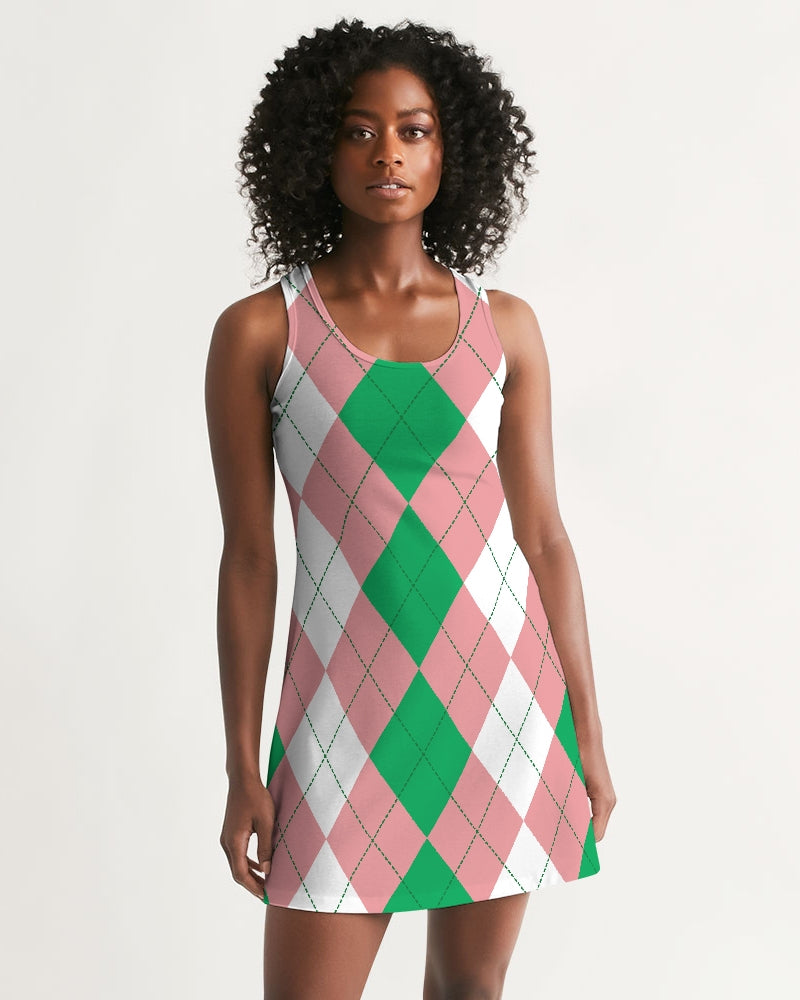 argyle print bodycon dress Pink Purple Green Argyle Pattern Bodycon Dress