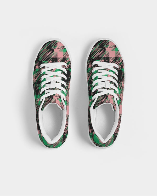 Glitched Plaid Atera Low-Top Sneaker