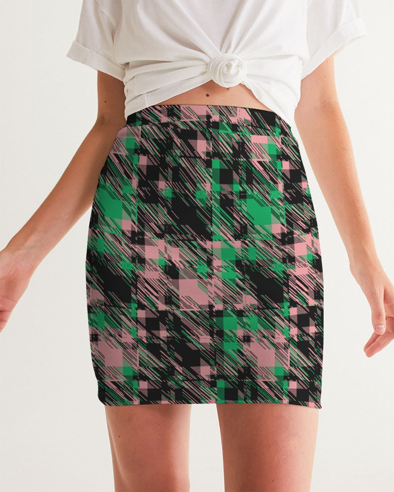 Glitched Plaid Atera Skirt