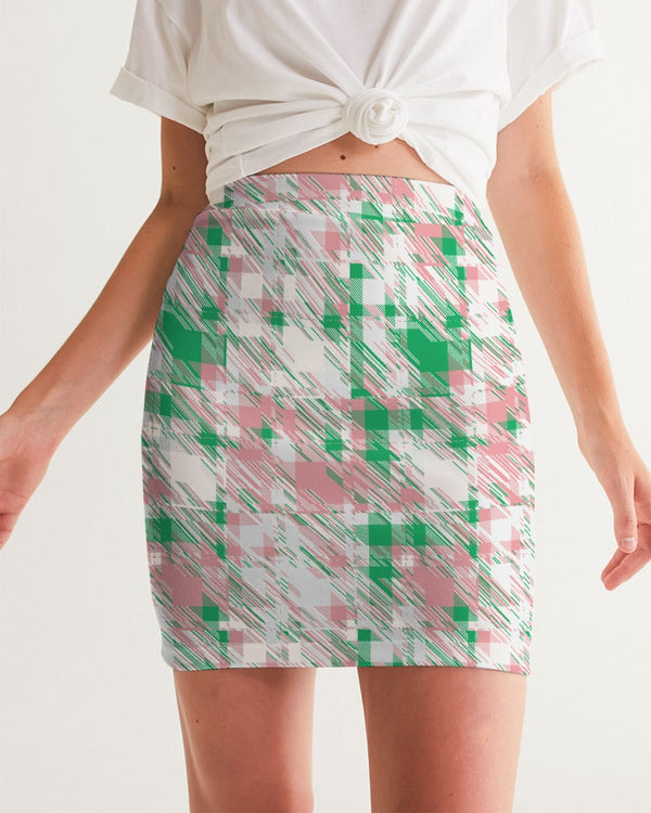 Glitched Plaid Nivea Skirt