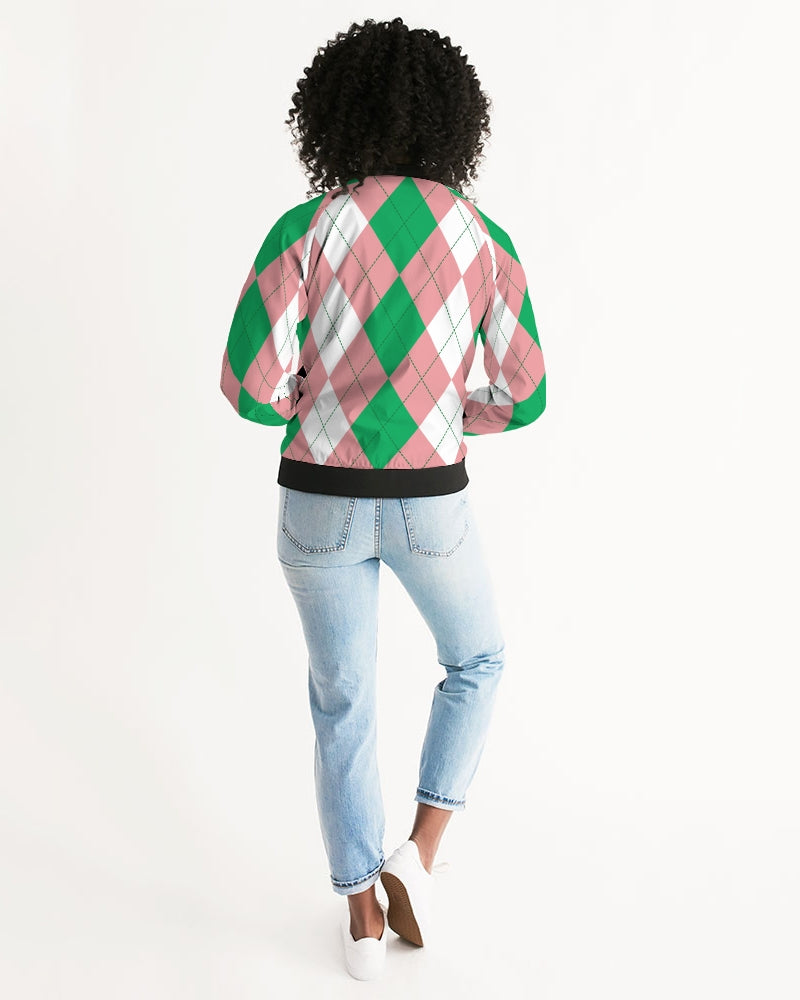Pink and Green Bomber Jacket