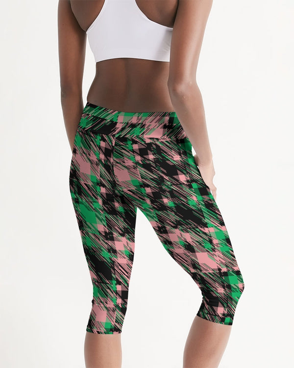 Glitched Plaid Atera Cropped Leggings